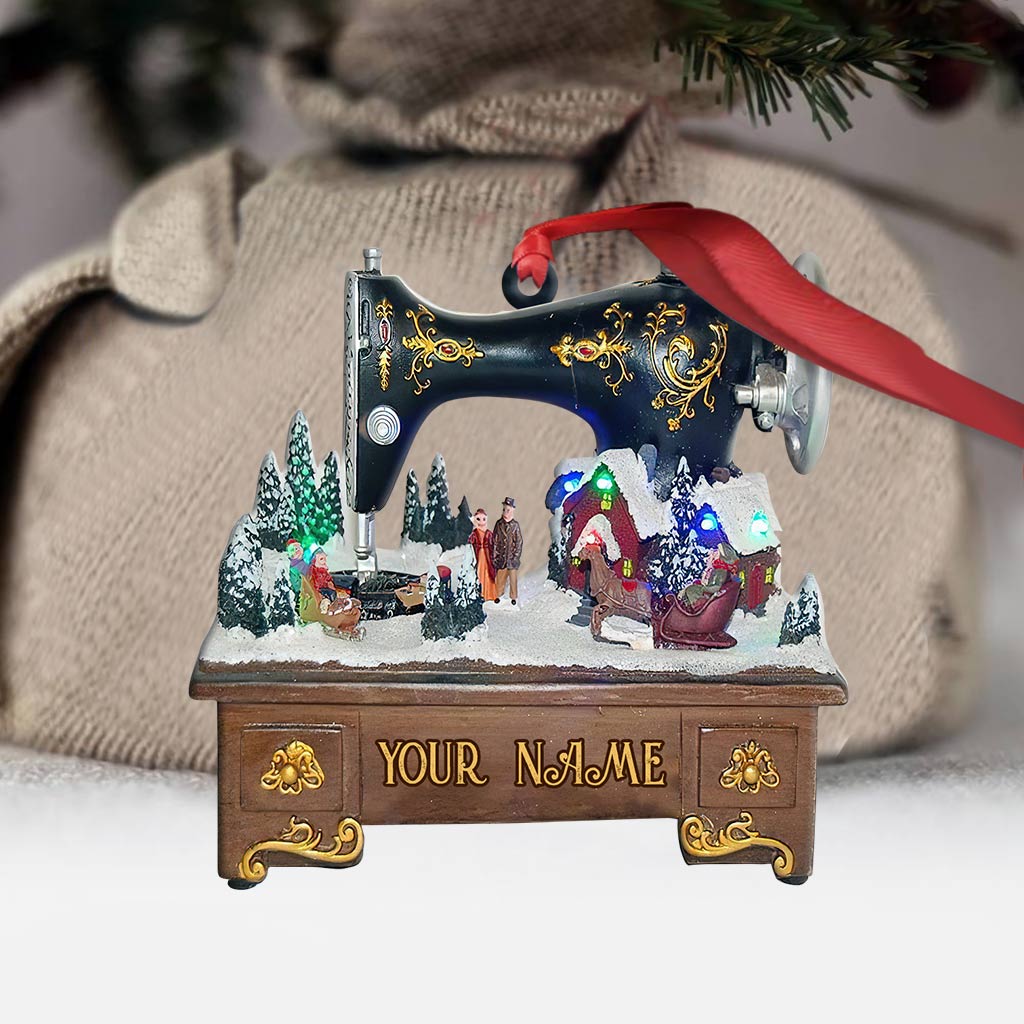 Sewing Machine Collection - Personalized Christmas Sewing Ornament (Printed On Both Sides)