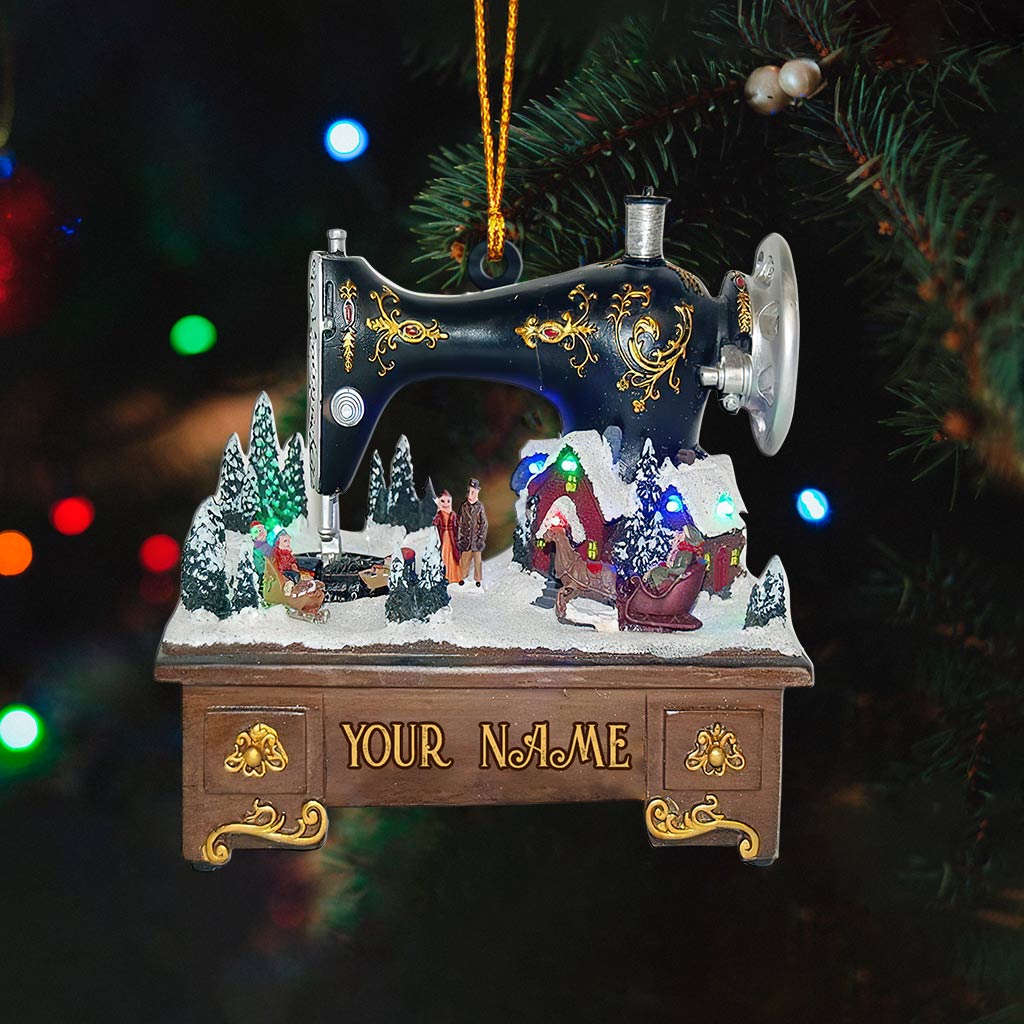 Sewing Machine Collection - Personalized Christmas Sewing Ornament (Printed On Both Sides)