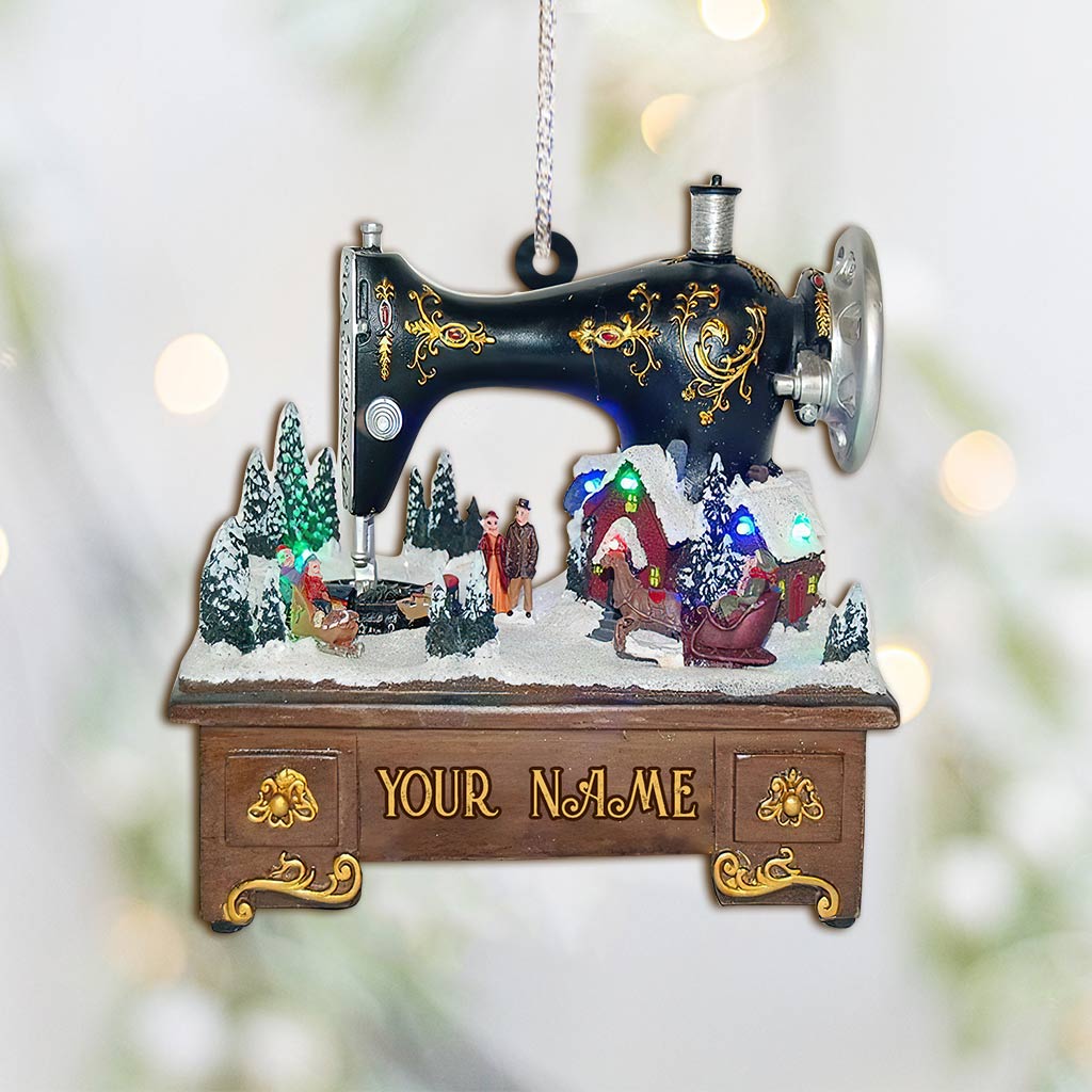 Sewing Machine Collection - Personalized Christmas Sewing Ornament (Printed On Both Sides)