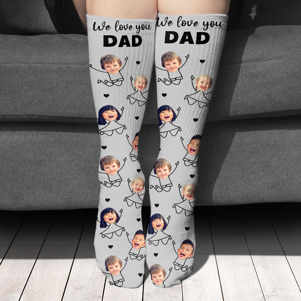 Love You Dad - Gift for dad, grandpa, mom, uncle, aunt, grandma - Personalized Socks