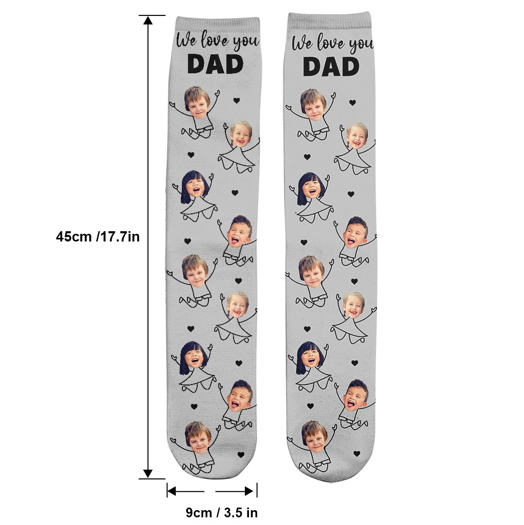 Love You Dad - Gift for dad, grandpa, mom, uncle, aunt, grandma - Personalized Socks