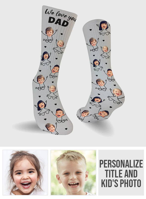 Love You Dad - Gift for dad, grandpa, mom, uncle, aunt, grandma - Personalized Socks