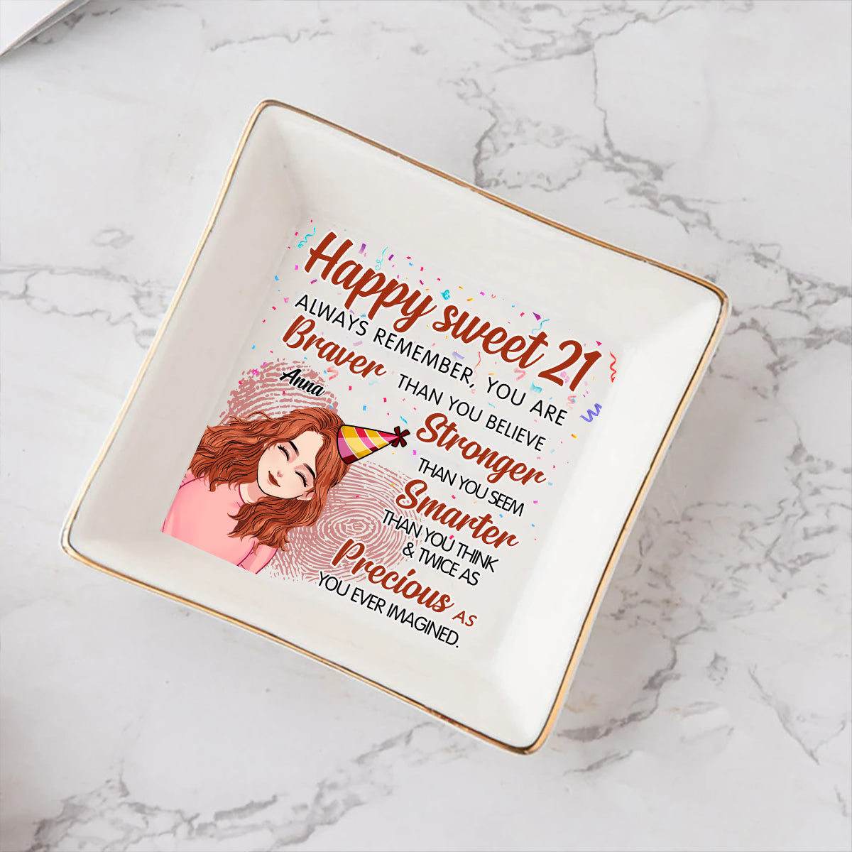 Happy Birthday - Personalized Bestie Jewelry Dish