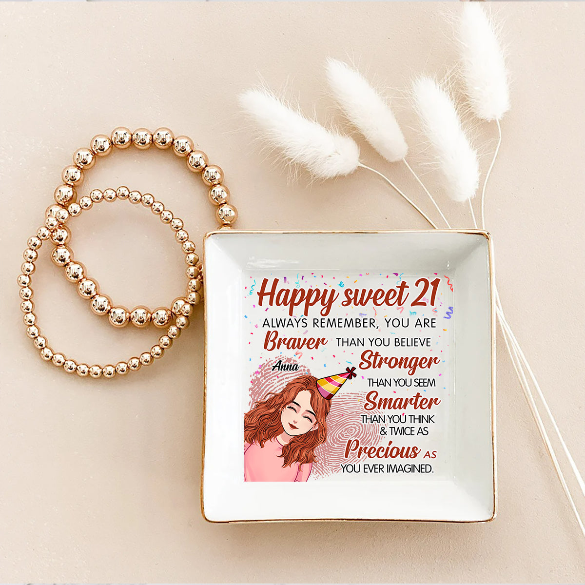 Happy Birthday - Personalized Bestie Jewelry Dish