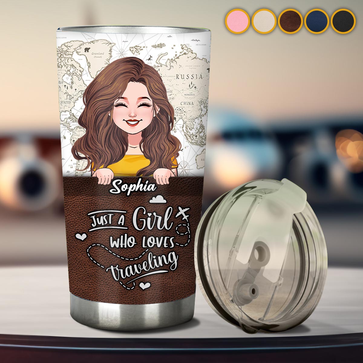 Just A Girl Who Loves Traveling - Personalized Travelling Tumbler