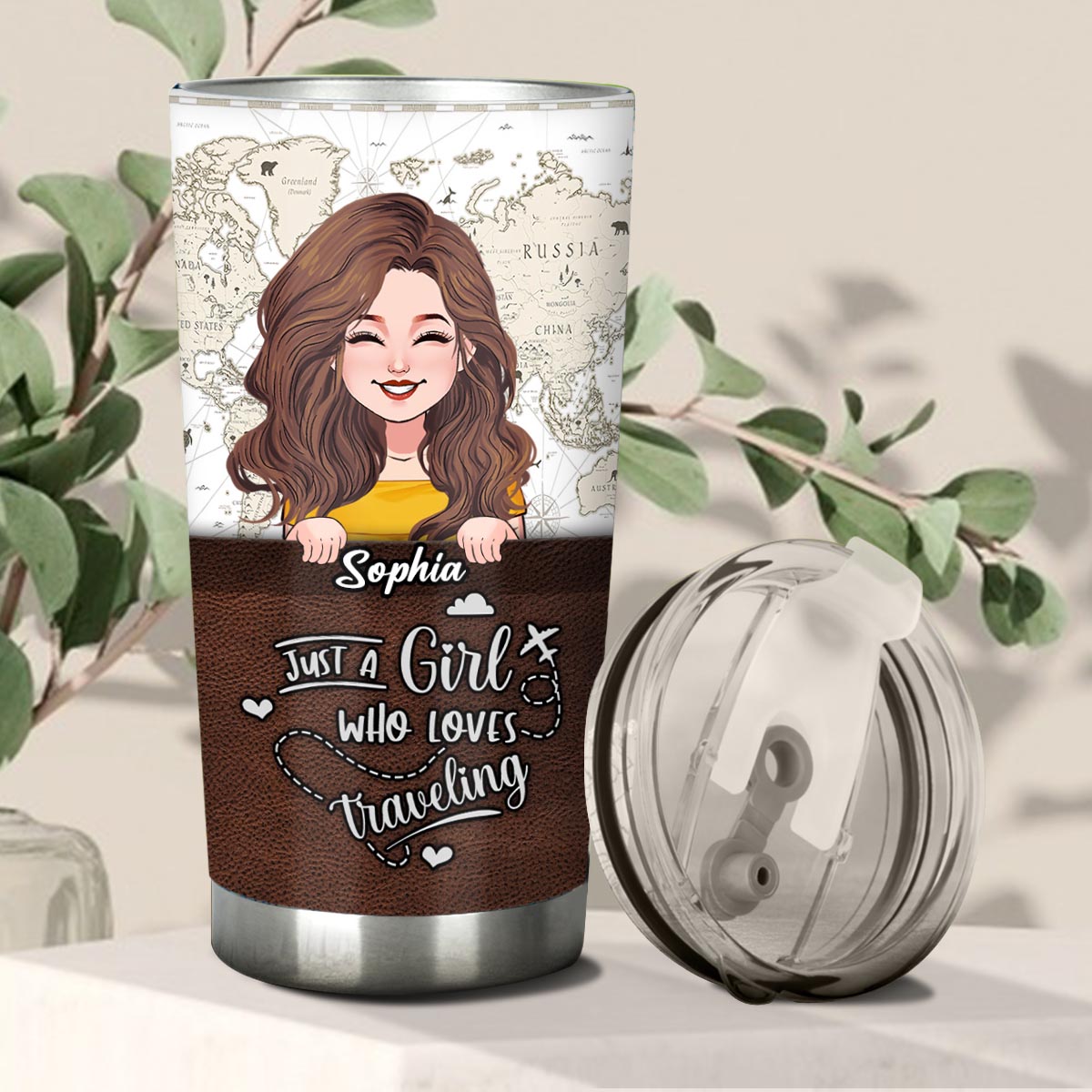 Just A Girl Who Loves Traveling - Personalized Travelling Tumbler