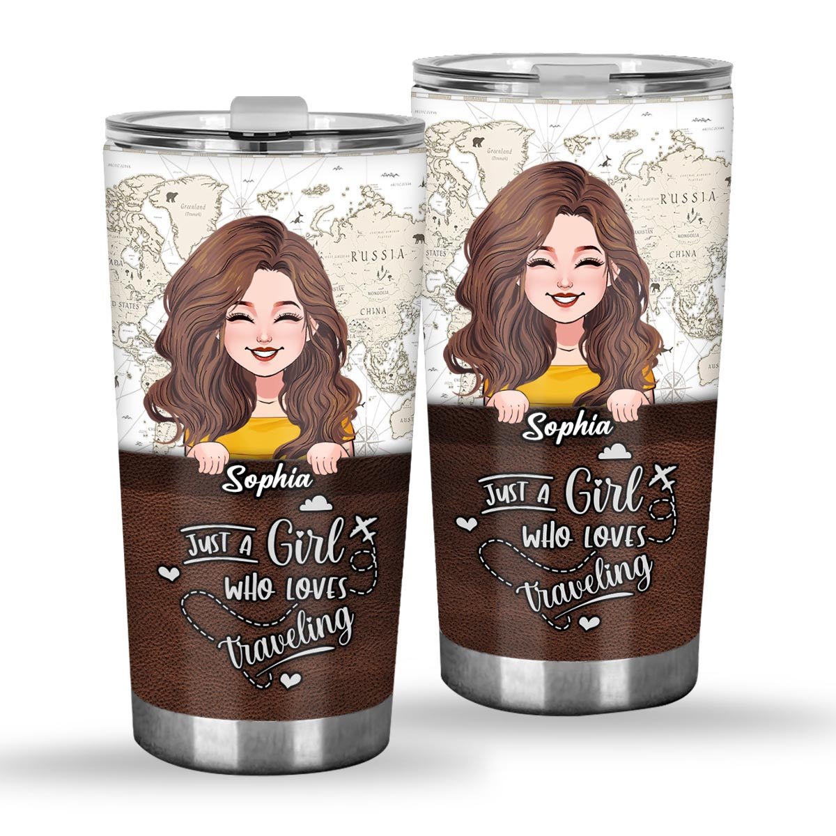 Just A Girl Who Loves Traveling - Personalized Travelling Tumbler