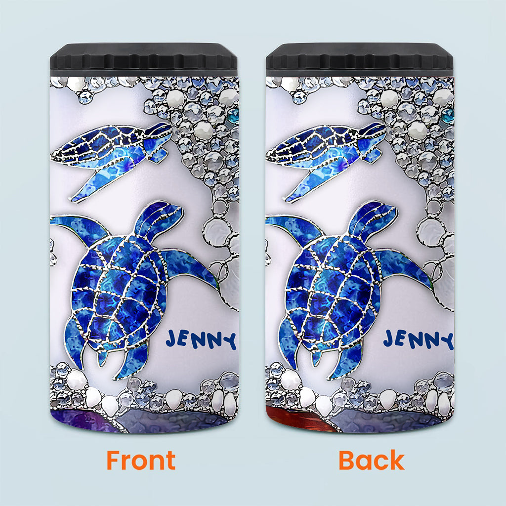 Salty Lil Beach - Personalized Turtle Can Cooler