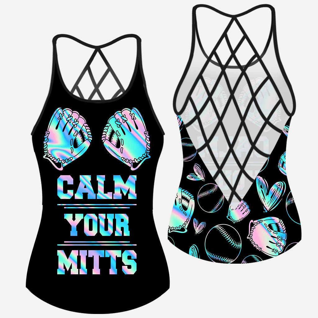 Disover Calm Your Mitts Baseball Cross Tank Top