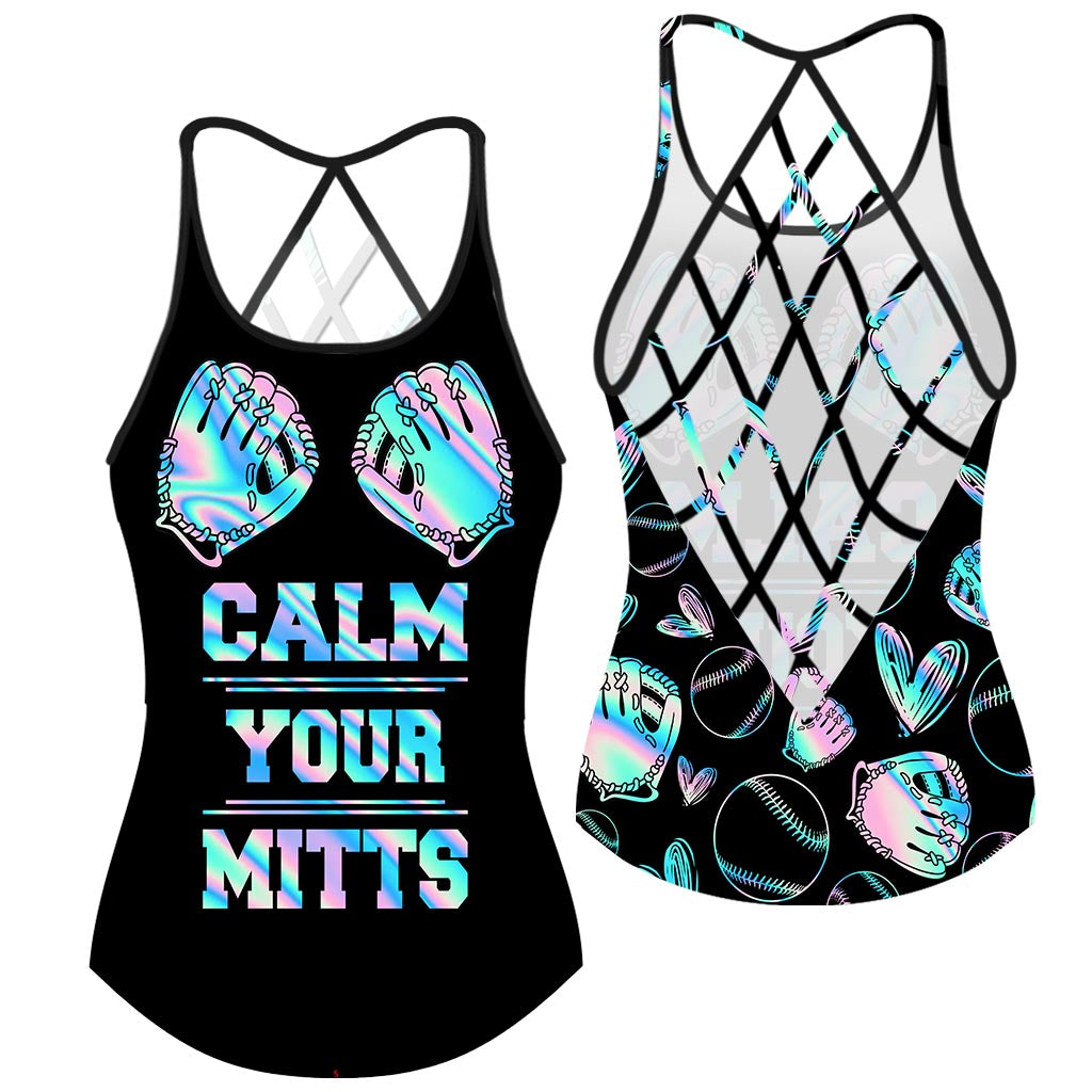 Calm Your Mitts Baseball Cross Tank Top