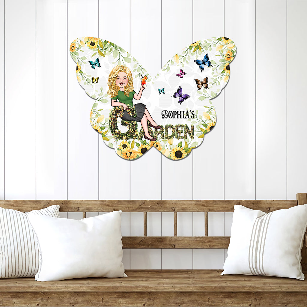 Butterfly Garden - Personalized Gardening Cut Metal Sign