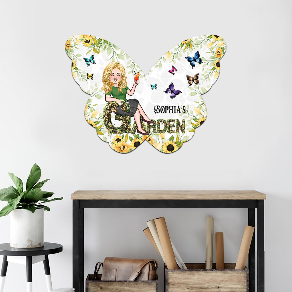 Butterfly Garden - Personalized Gardening Cut Metal Sign