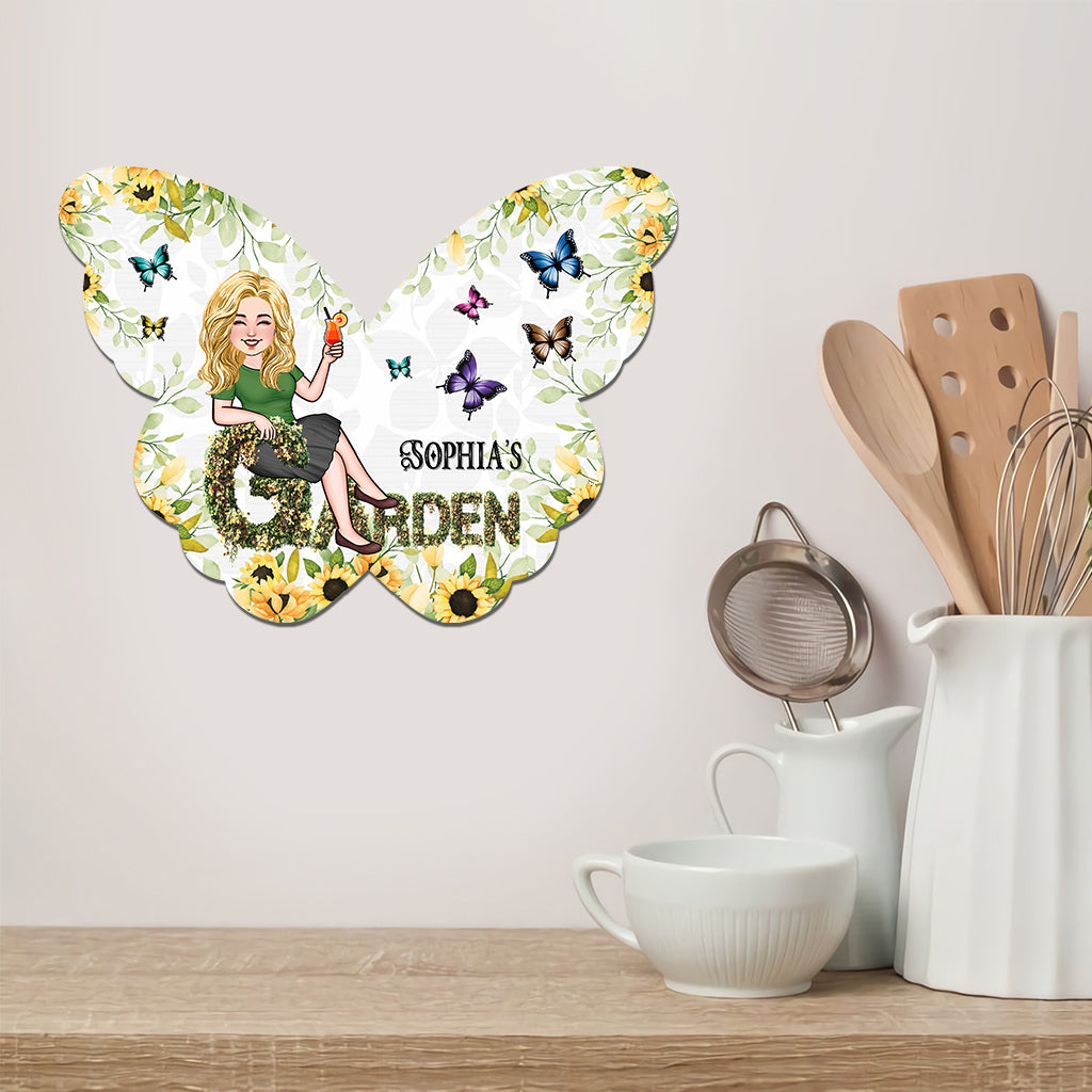 Butterfly Garden - Personalized Gardening Cut Metal Sign