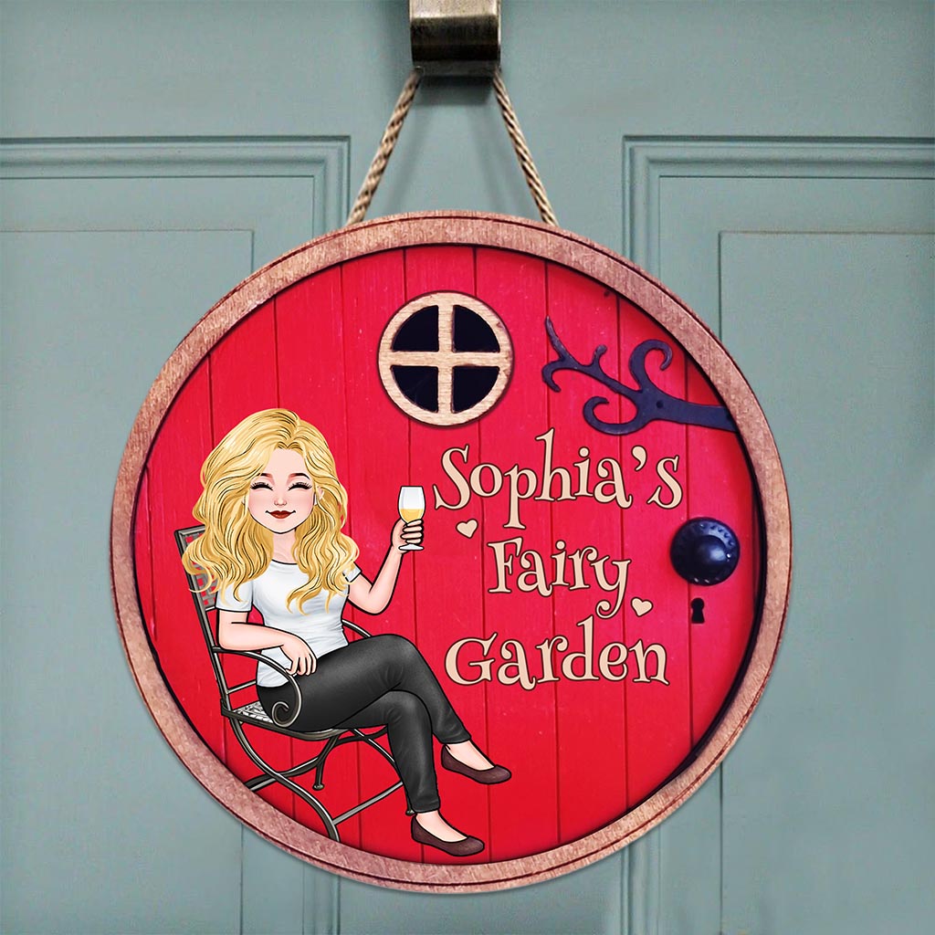 Fairy Garden - Personalized Gardening Round Wood Sign