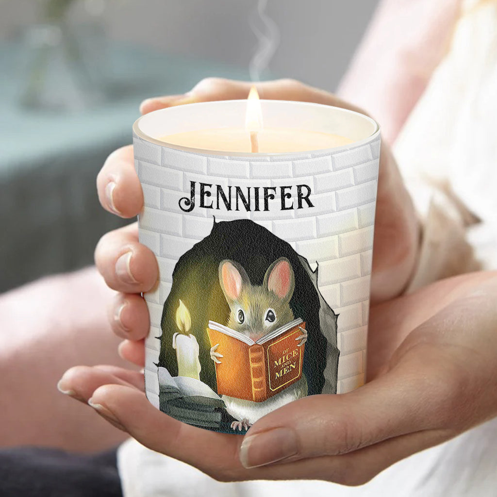 Love Reading Books - Personalized Book Candle With Wooden Lid