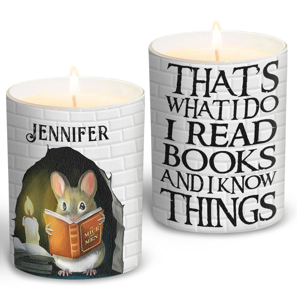 Love Reading Books - Personalized Book Candle With Wooden Lid