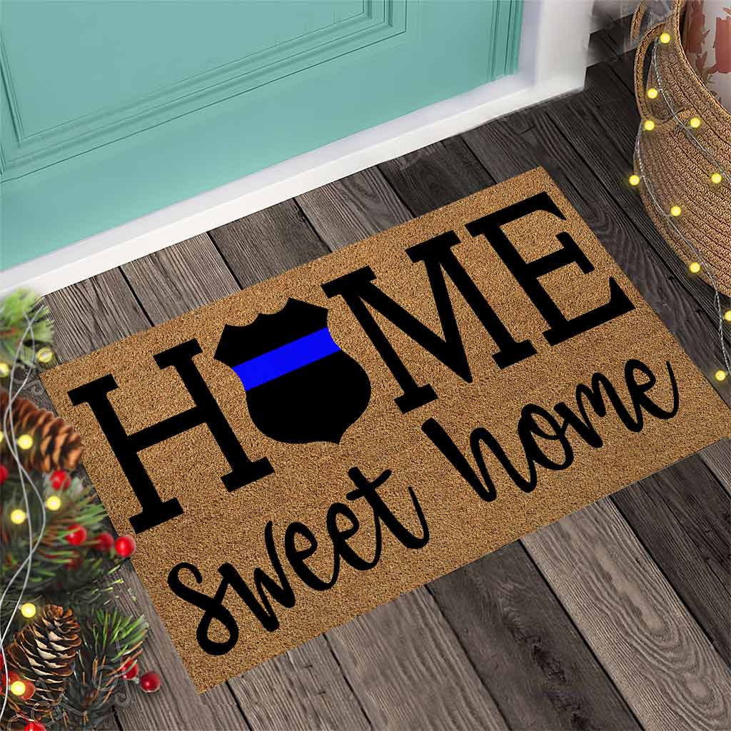 Home Sweet Home - Police Coir Pattern Print Doormat