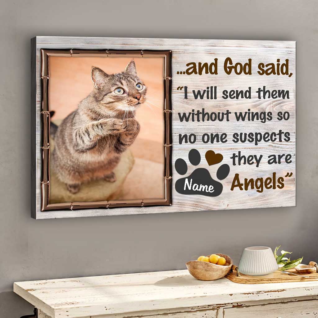 They’re Angels - Personalized Cat Canvas And Poster