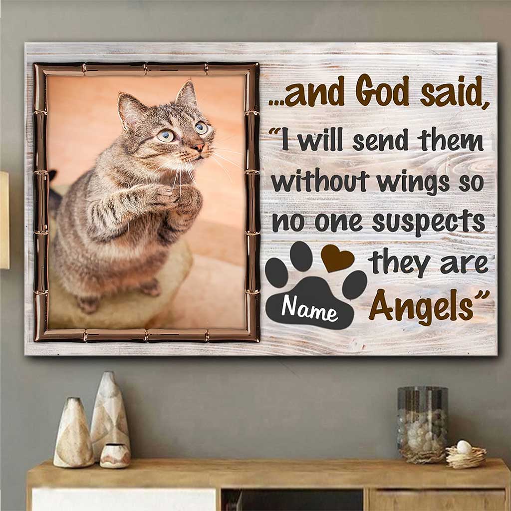 They’re Angels - Personalized Cat Canvas And Poster