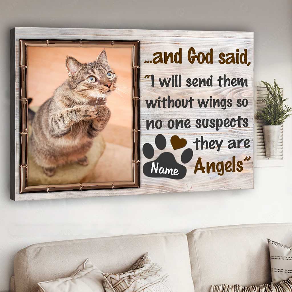 They’re Angels - Personalized Cat Canvas And Poster
