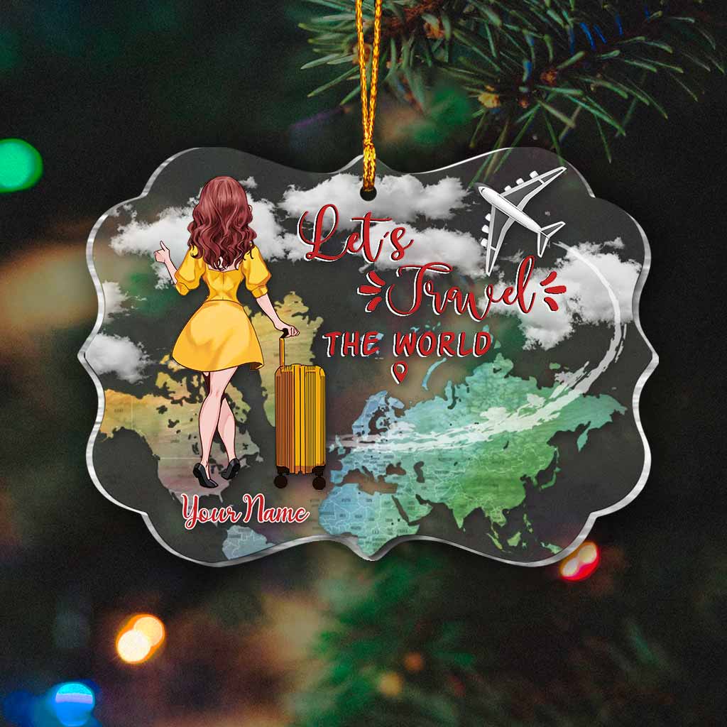 Adventure Awaits - Personalized Christmas Travelling Transparent Ornament