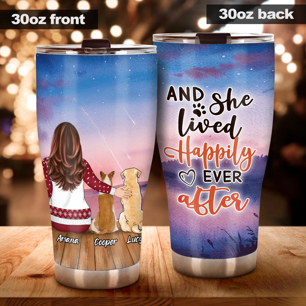 Life Is Better With A Dog - Personalized Christmas Dog Tumbler