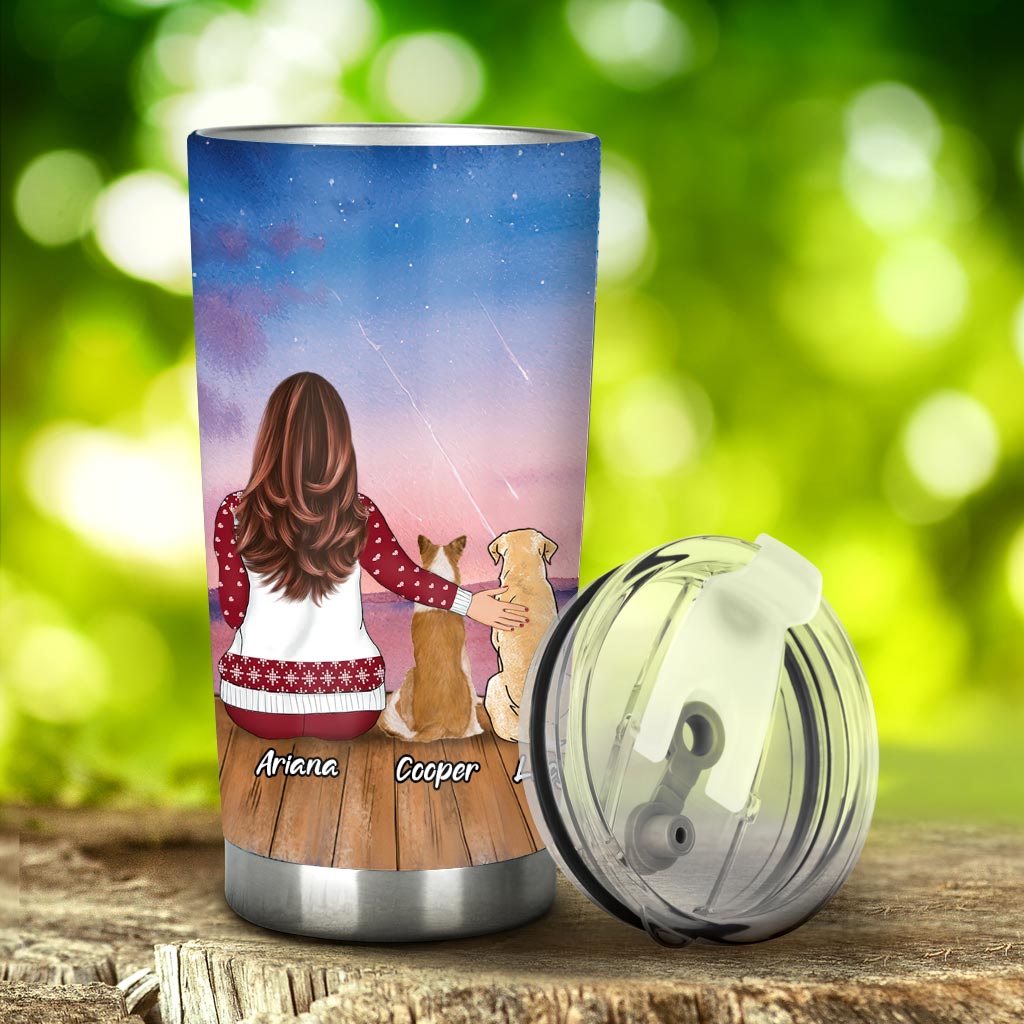 Life Is Better With A Dog - Personalized Christmas Dog Tumbler