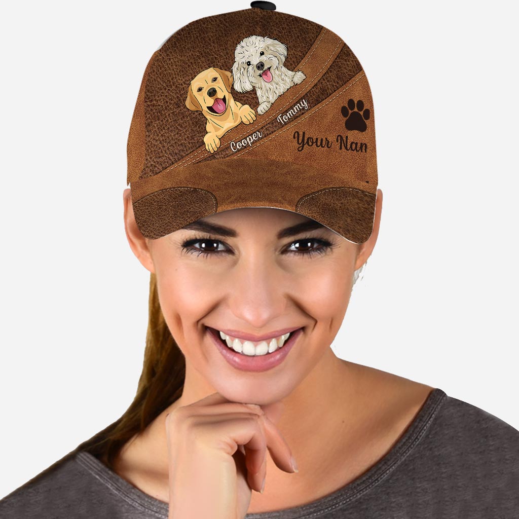 Dog Lovers - Leather Pattern Print Personalized Dog Classic Cap
