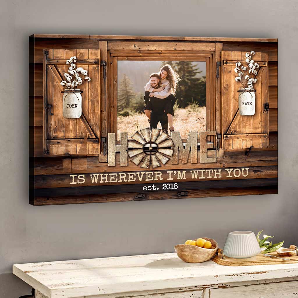 Home Is Where I’m With You - Personalized Couple Canvas And Poster