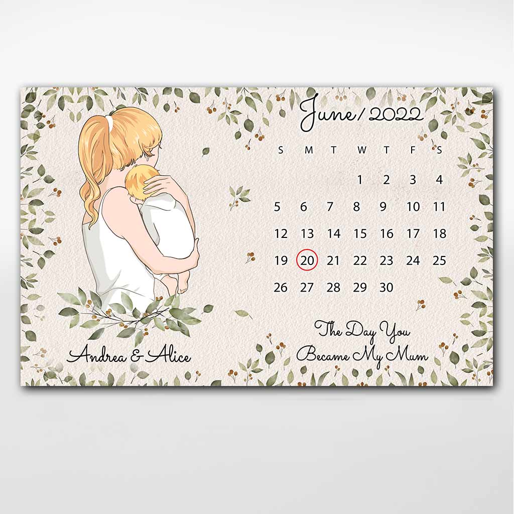 The Day You Became My Mum - Personalized Mother's Day Poster