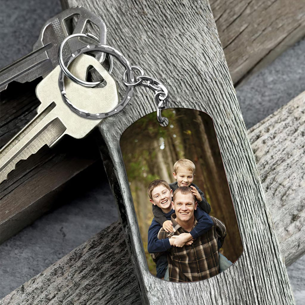 This Awesome Dad Belongs - Gift for dad, uncle, brother, grandpa - Personalized Stainless Steel Keychain