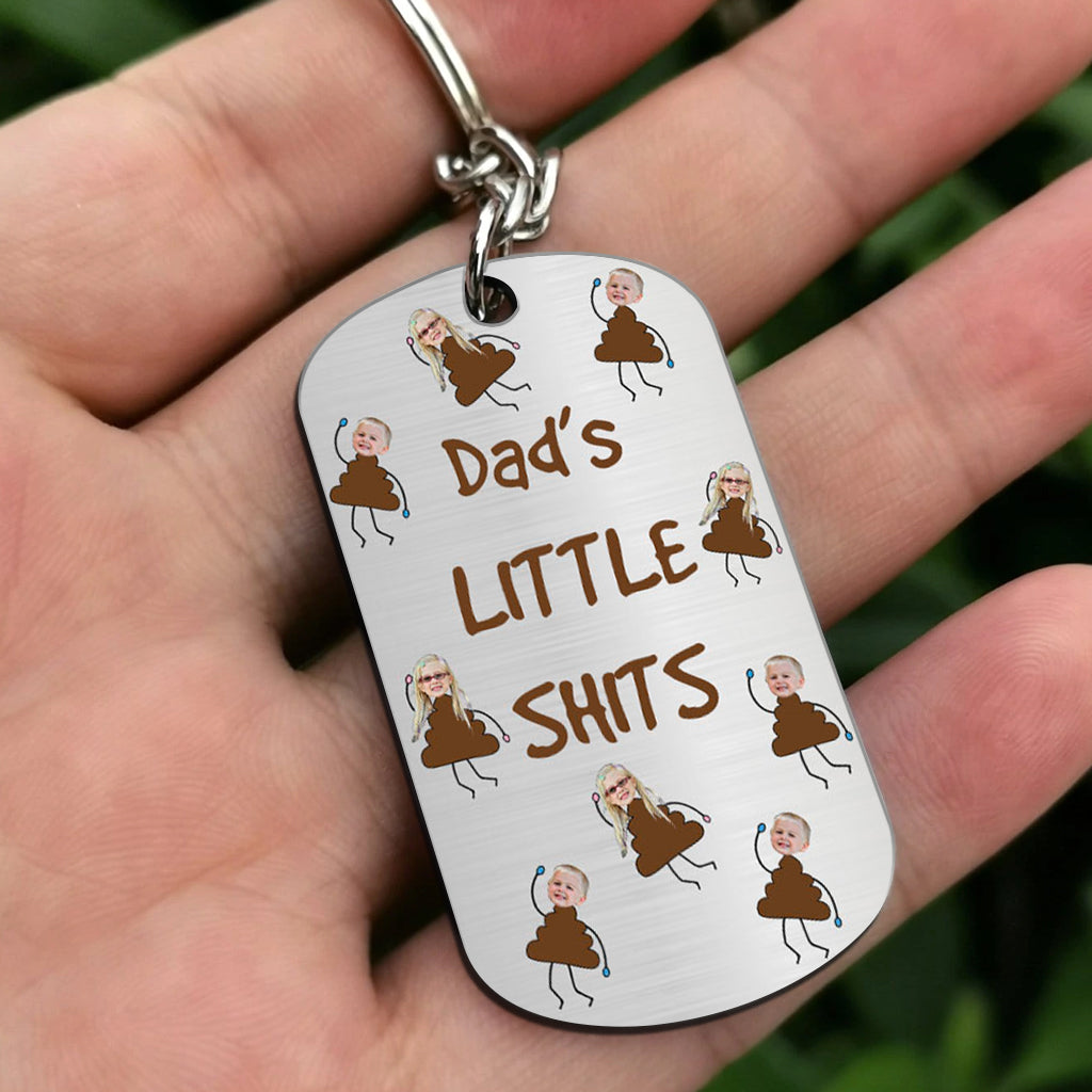 Dad's Little Cuties - Gift for dad, grandpa, mom, uncle, aunt, grandma - Personalized Stainless Steel Keychain