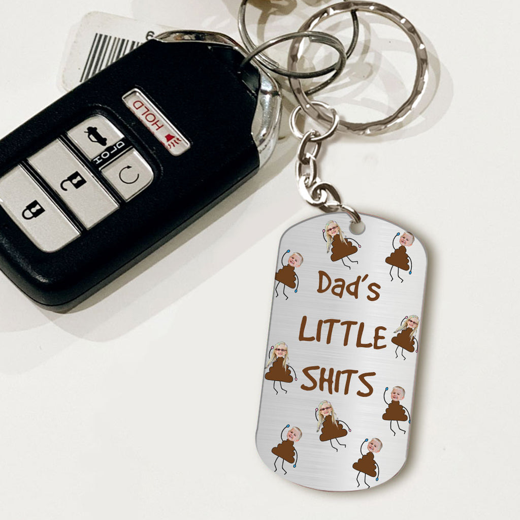 Dad's Little Cuties Custom Father's Day Gift Dad Grandpa Personalized Aluminum Keychain