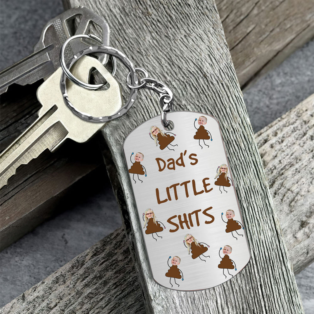 Dad's Little Cuties Custom Father's Day Gift Dad Grandpa Personalized Aluminum Keychain