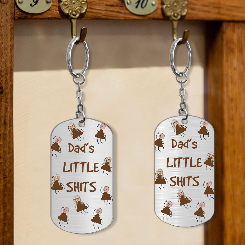 Dad's Little Cuties - Gift for dad, grandpa, mom, uncle, aunt, grandma - Personalized Stainless Steel Keychain