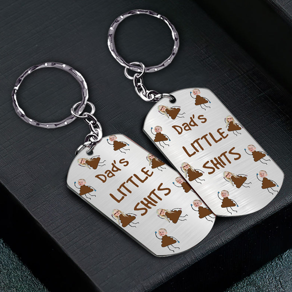 Dad's Little Cuties - Gift for dad, grandpa, mom, uncle, aunt, grandma - Personalized Stainless Steel Keychain