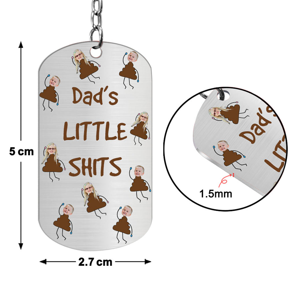 Dad's Little Cuties - Gift for dad, grandpa, mom, uncle, aunt, grandma - Personalized Stainless Steel Keychain