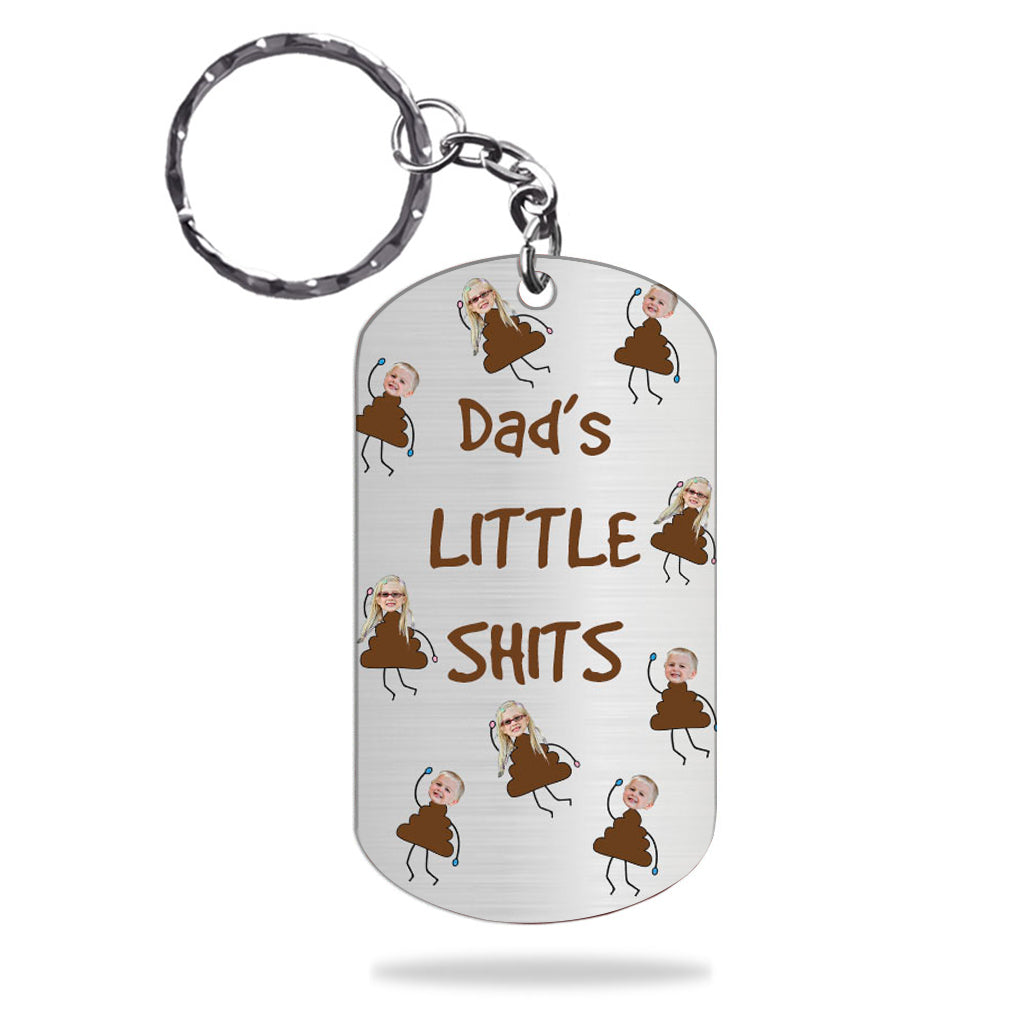 Dad's Little Cuties - Gift for dad, grandpa, mom, uncle, aunt, grandma - Personalized Stainless Steel Keychain