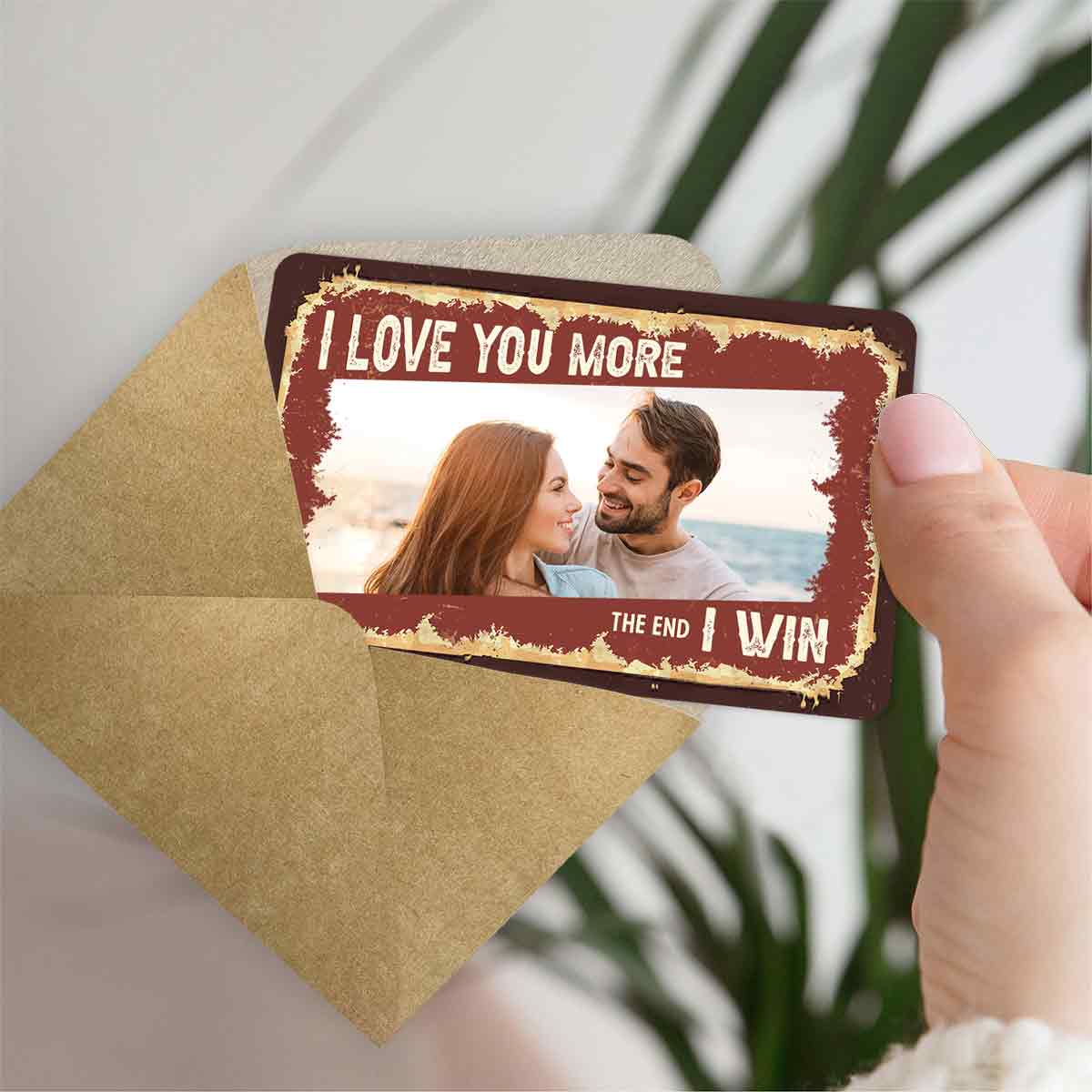 I Love You More - Personalized Couple Wallet Insert Card