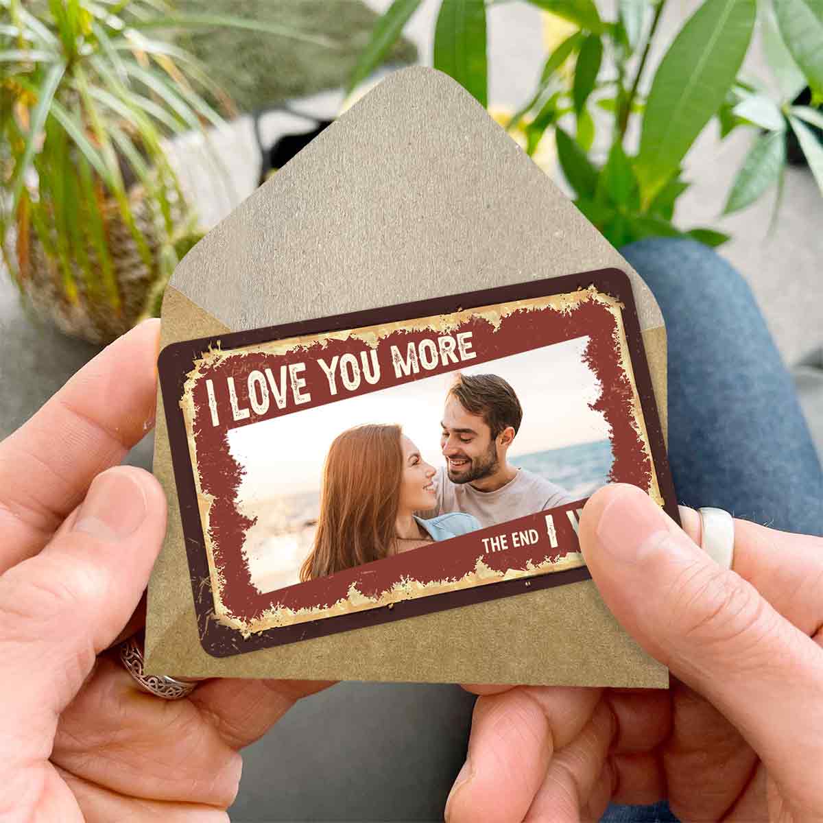 I Love You More - Personalized Couple Wallet Insert Card