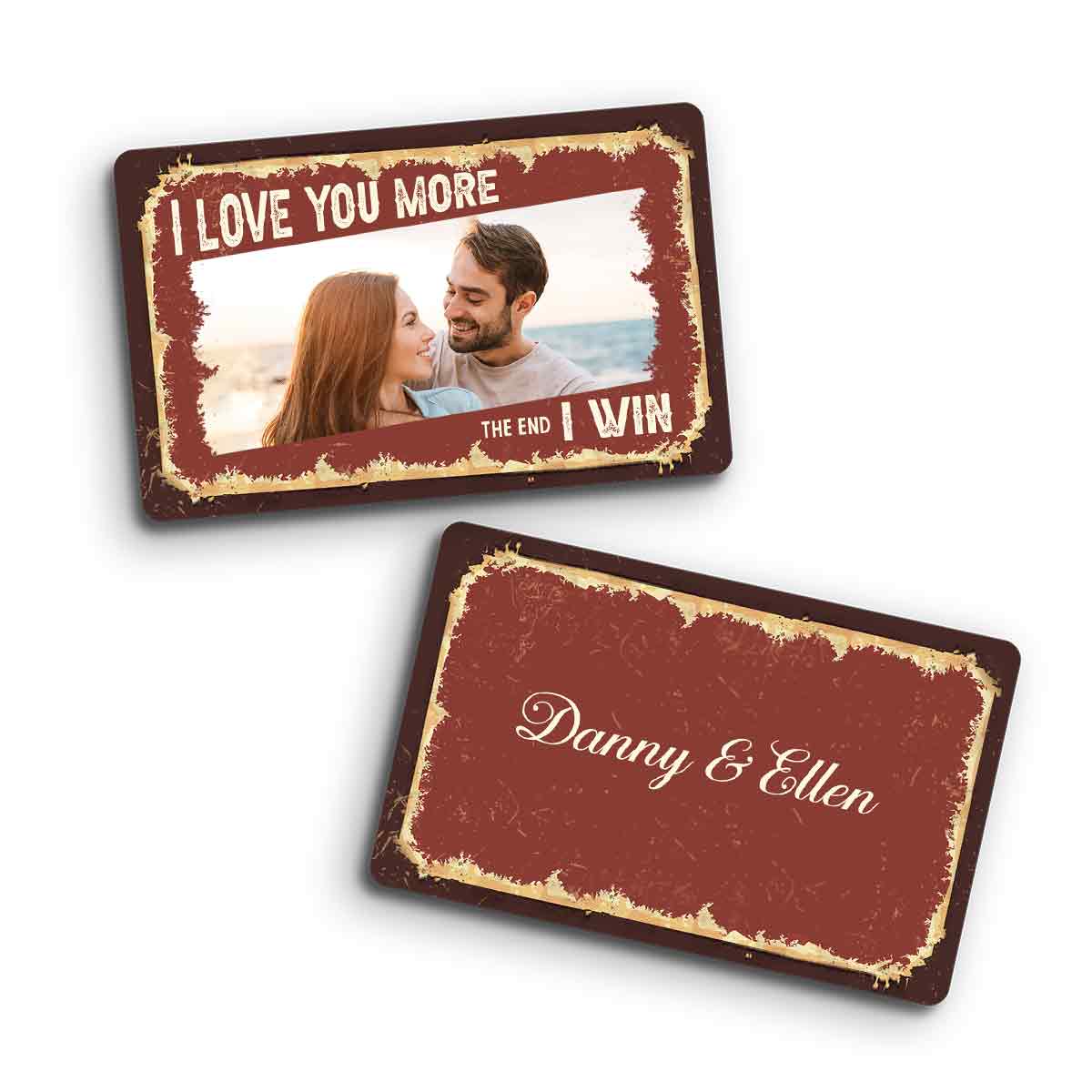 I Love You More - Personalized Couple Wallet Insert Card