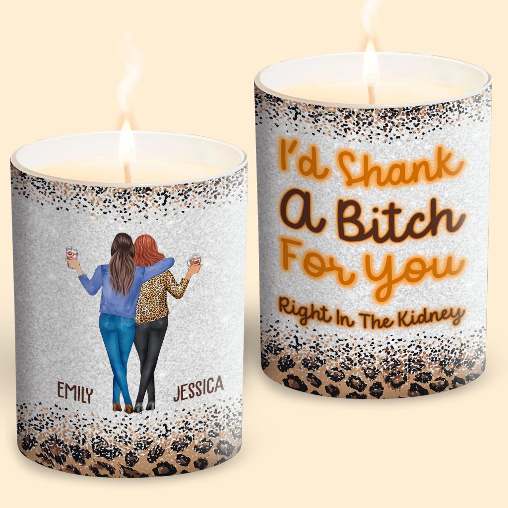 Right In The Kidney - Personalized Bestie's Gift Scented Candle With Wooden Lid