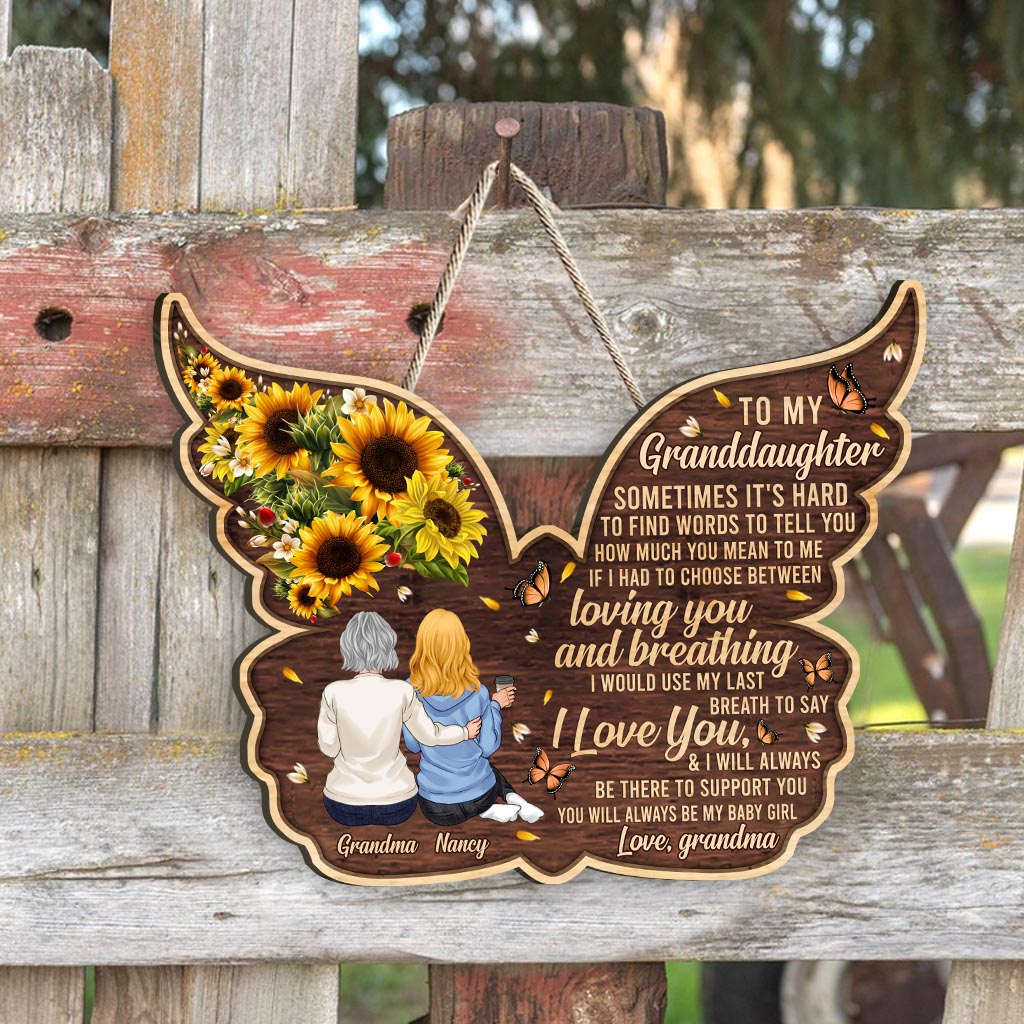 To My Granddaughter - Personalized Mother's Day Grandma Wood Sign