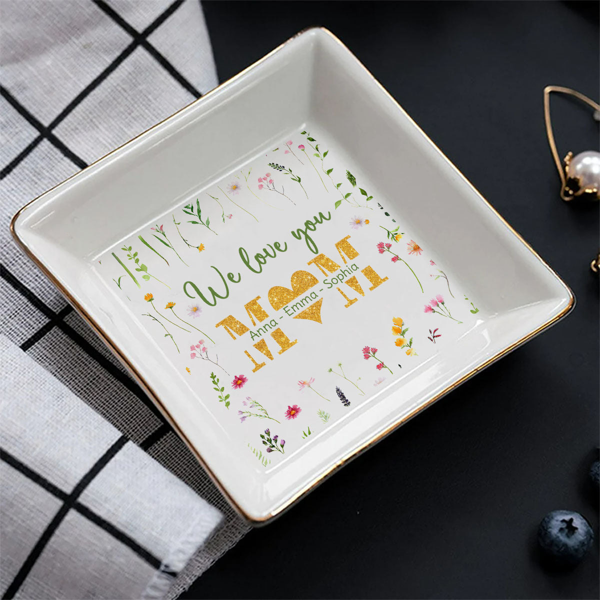 We Love You Mom - Personalized Mother's Day Mother Jewelry Dish