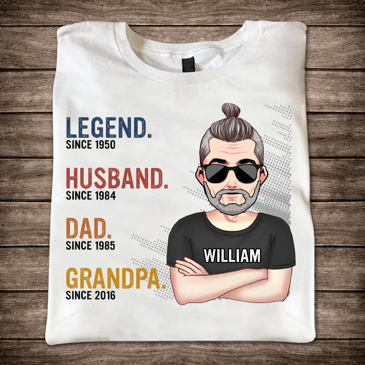 Legend Husband Dad Grandpa - Personalized Father T-shirt and Hoodie