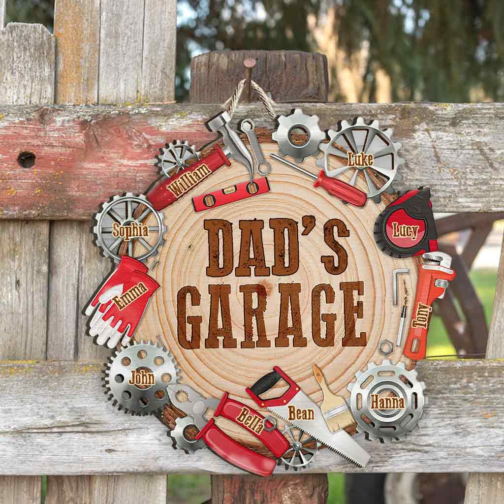 Dad's Garage - Personalized Father Wood Sign