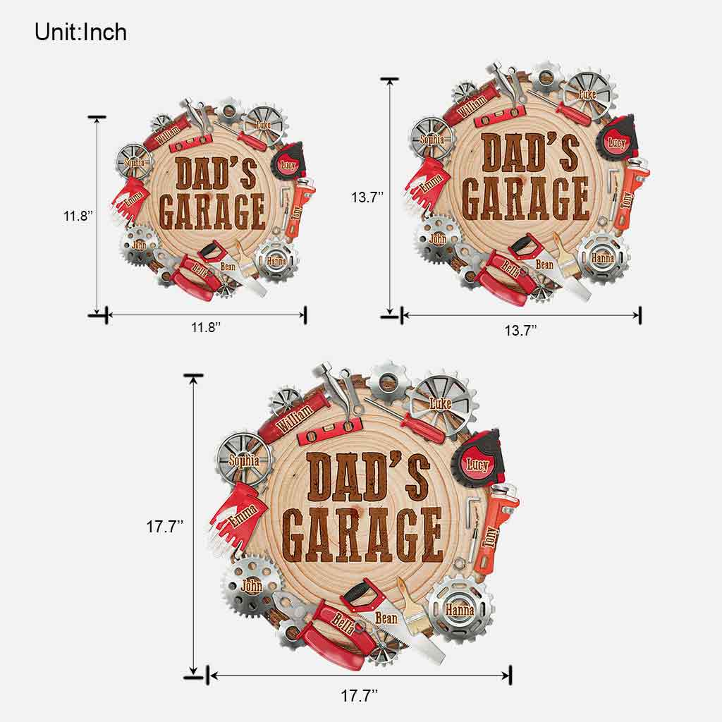 Dad's Garage - Personalized Father Wood Sign