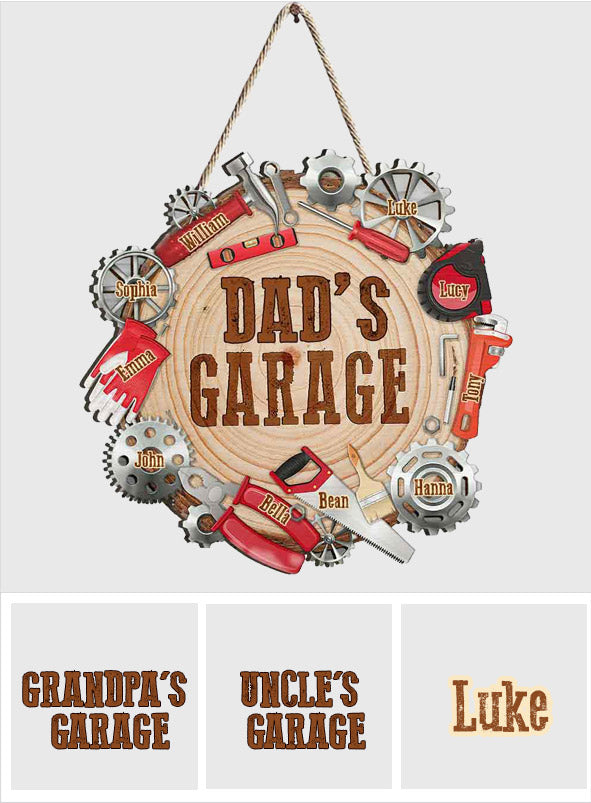 Dad's Garage - Personalized Father Wood Sign