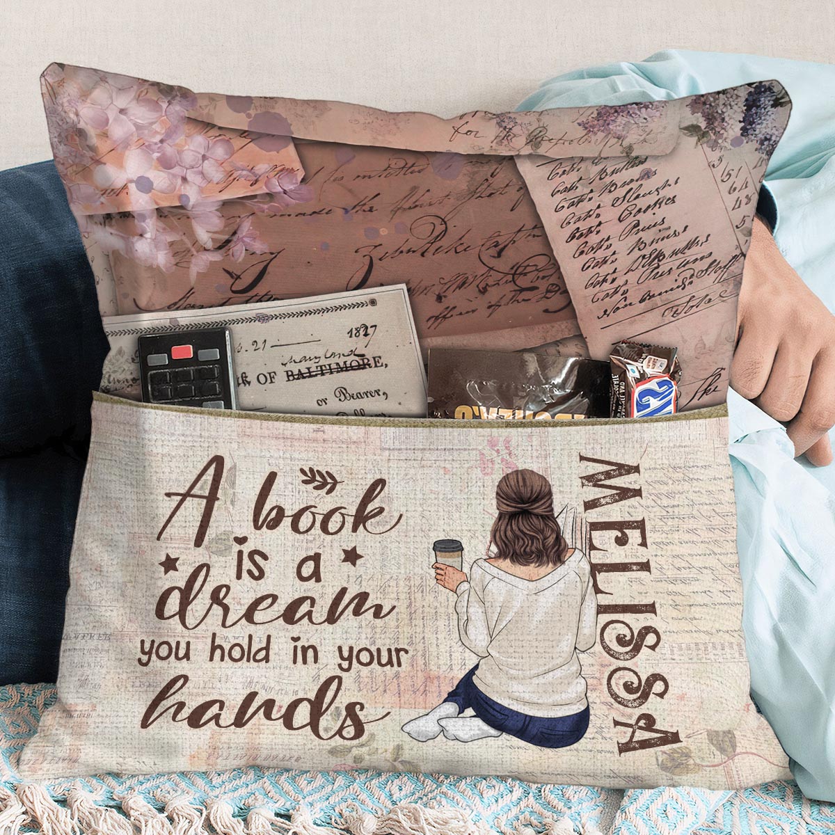 A Dream You Hold In Your Hands - Personalized Book  Pillow