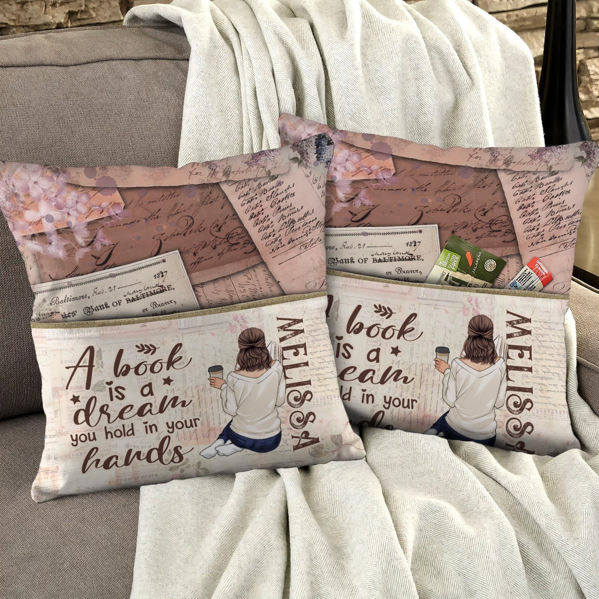 A Dream You Hold In Your Hands - Personalized Book  Pillow